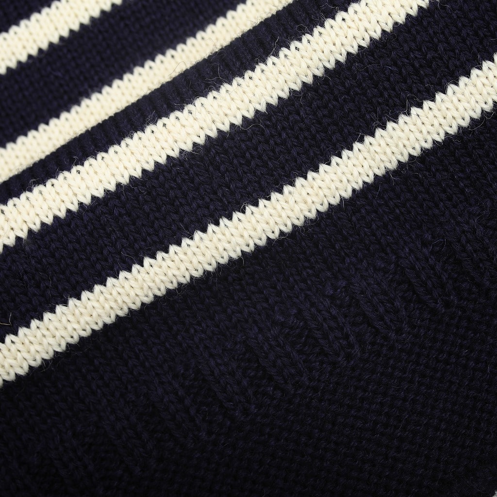 Guernsey Woollens ガンジーウーレンズ ガンジーセーター フィッシャーマンセーター ボーダー ネイビー×ホワイト