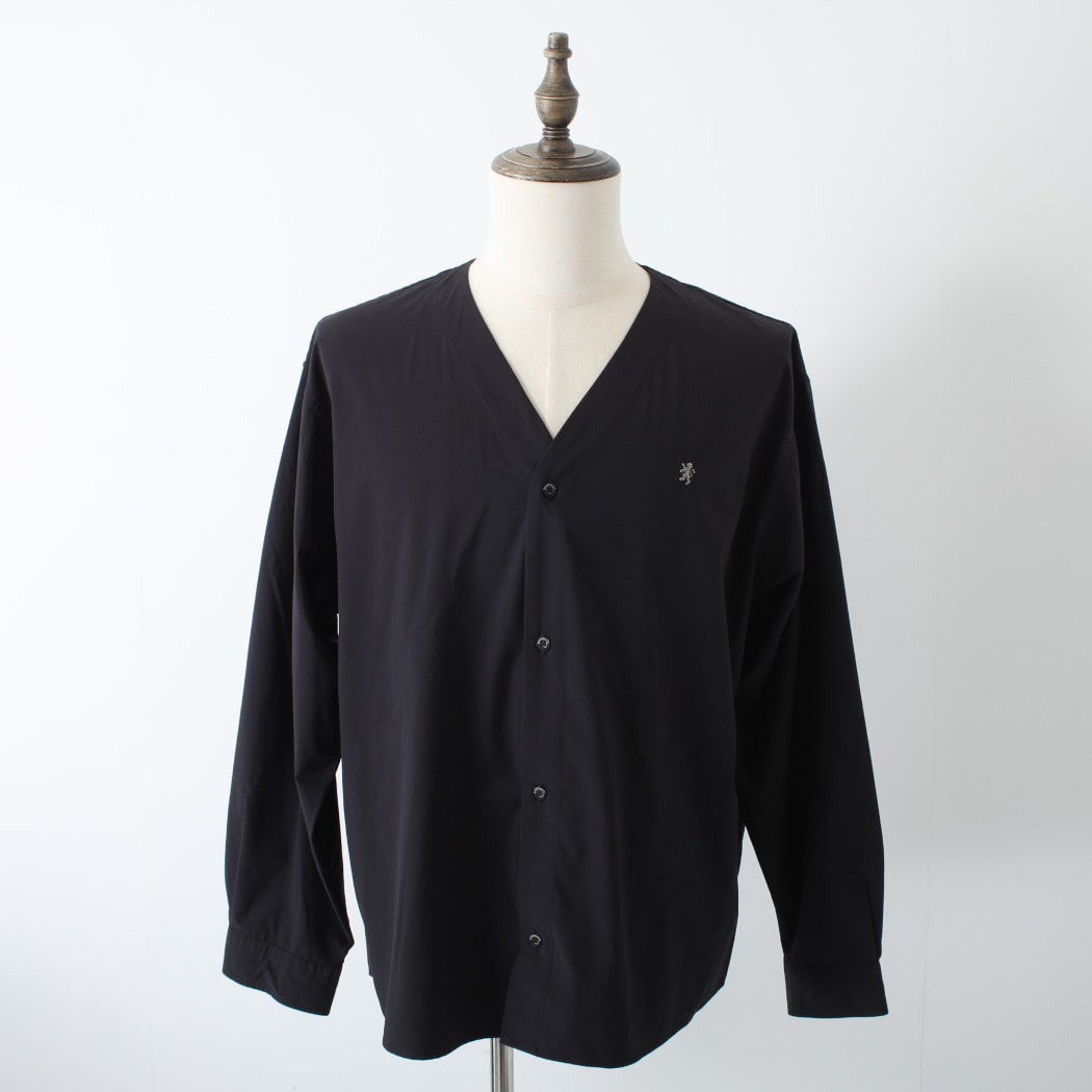 GYMPHLEX ジムフレックス ストレッチタイプライター Vネック 長袖シャツ ダークネイビー