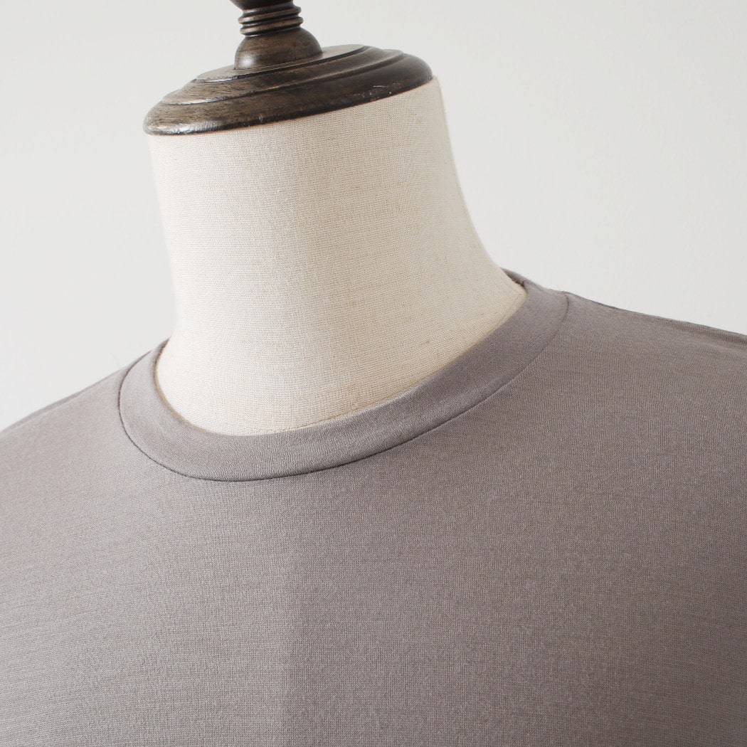 CAPERTICA カペルチカ ウールTシャツ Super120s ウオッシャブルウール グレー GRAISE