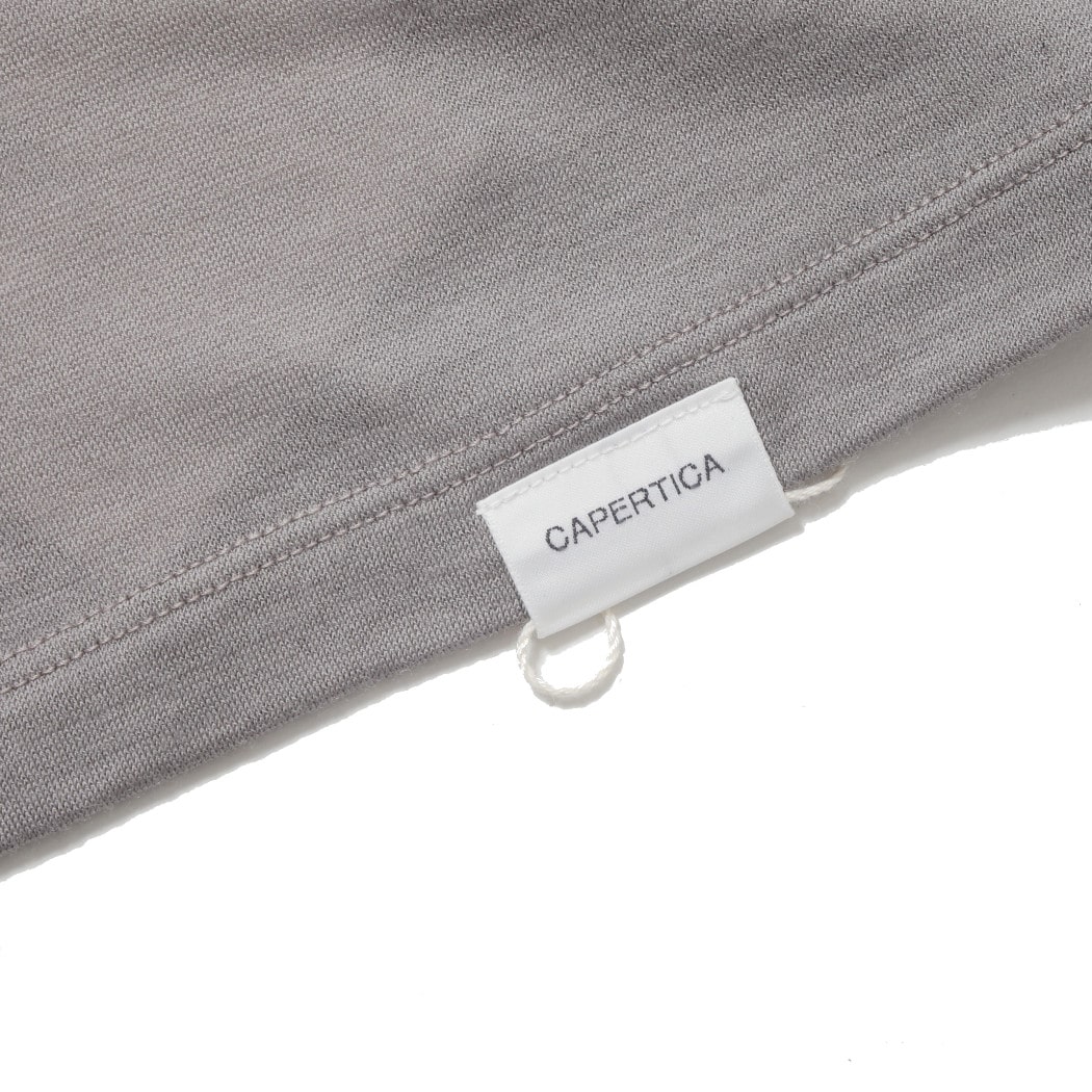 CAPERTICA カペルチカ ウールTシャツ Super120s ウオッシャブルウール グレー GRAISE
