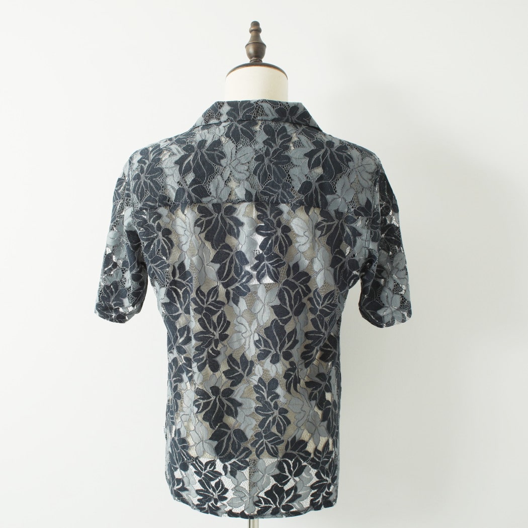 WAXLONDON ワックスロンドン ディドコットシャツ フローラル レース ブルー DIDCOT FLORAL LACE BLUE