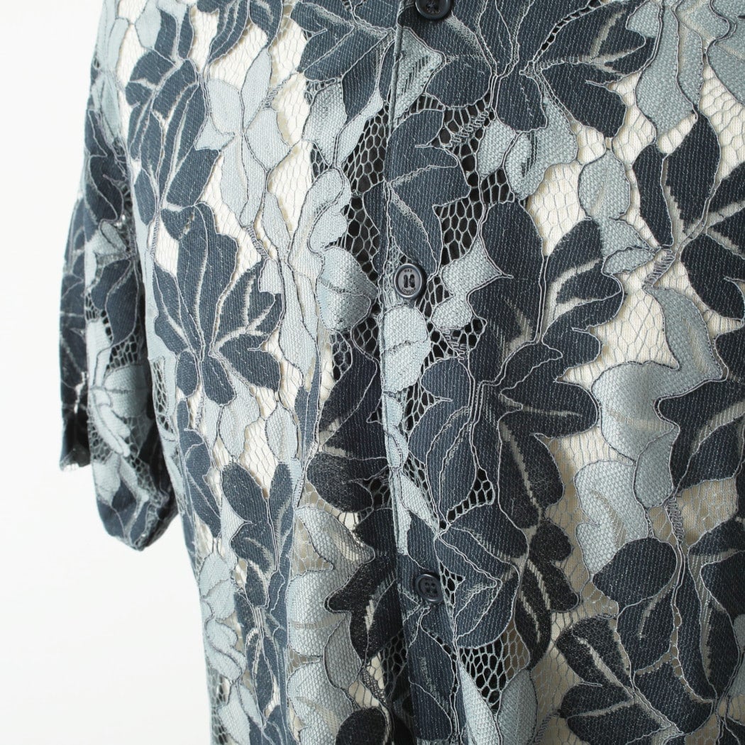 WAXLONDON ワックスロンドン ディドコットシャツ フローラル レース ブルー DIDCOT FLORAL LACE BLUE