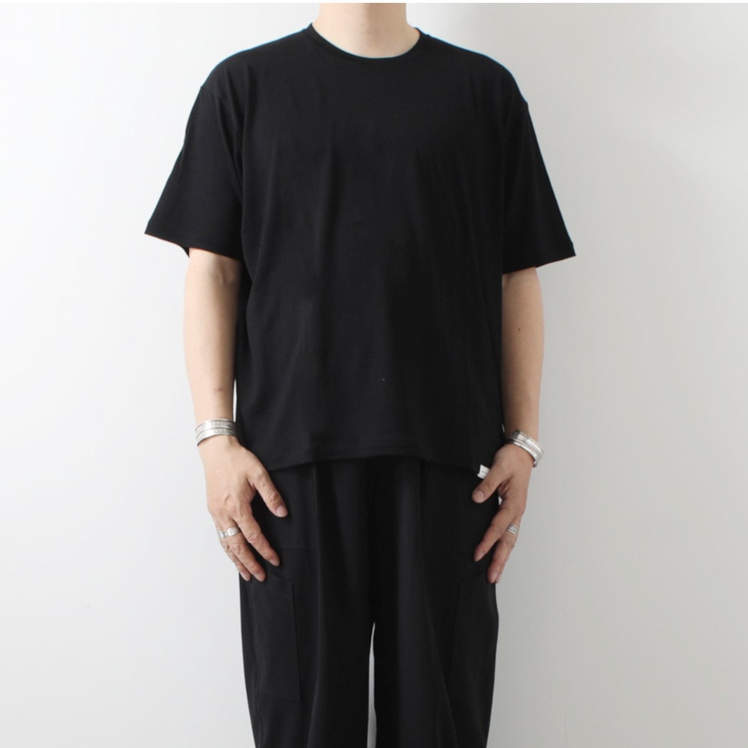CAPERTICA カペルチカ ウールTシャツ Super120s ウオッシャブルウール ブラック