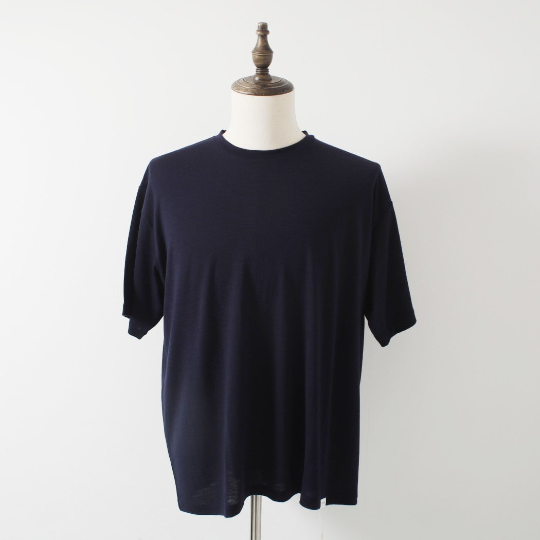 CAPERTICA カペルチカ ウールTシャツ Super120s ウオッシャブルウール ネイビー