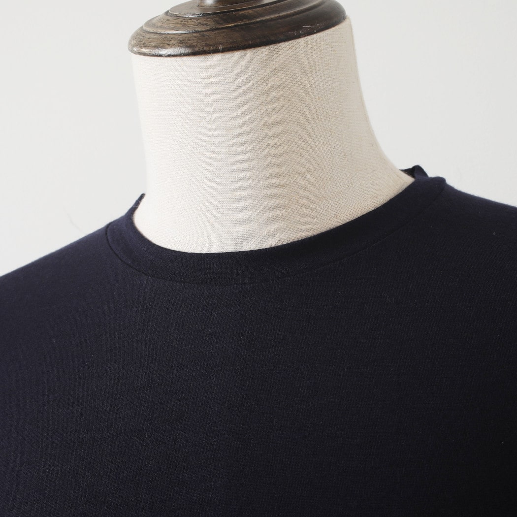 CAPERTICA カペルチカ ウールTシャツ Super120s ウオッシャブルウール ネイビー