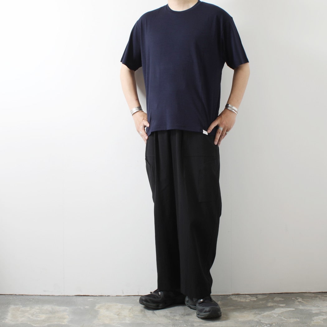 CAPERTICA カペルチカ ウールTシャツ Super120s ウオッシャブルウール ネイビー