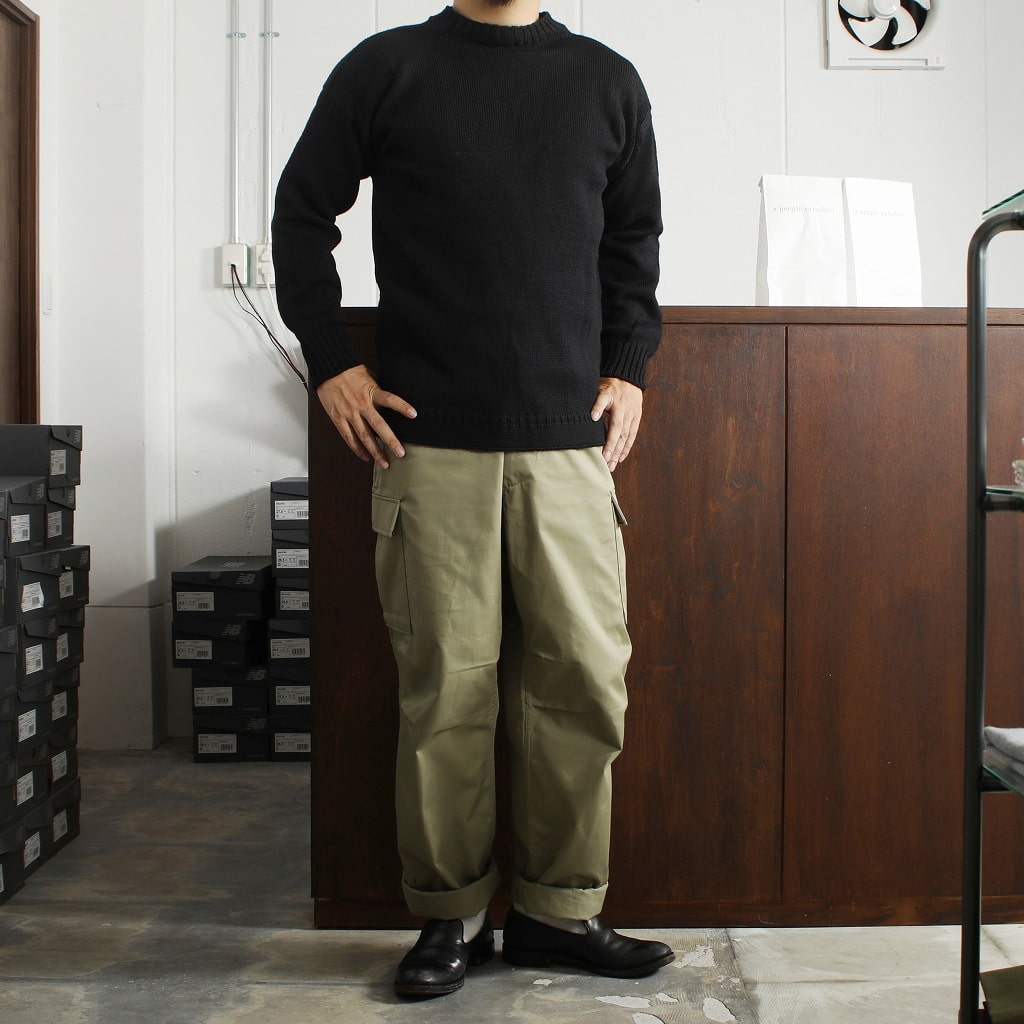 Guernsey Woollens ガンジーウーレンズ ガンジーセーター フィッシャーマンセーター ブラック