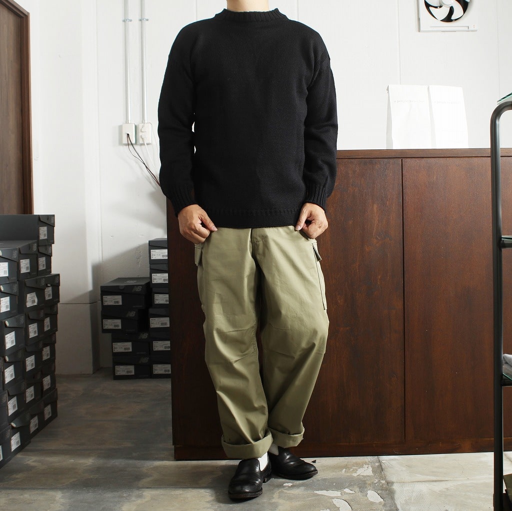 Guernsey Woollens ガンジーウーレンズ ガンジーセーター フィッシャーマンセーター ブラック