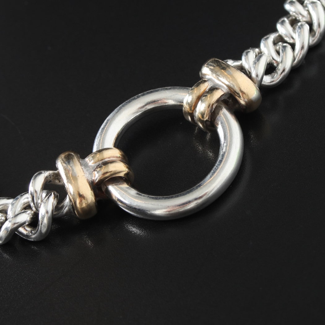 INTERIM インテリム タスコ シルバー ブラス サークル チェーン ブレスレット TAXCO SILVER and BRASS CIRCLE BRACELET シルバー