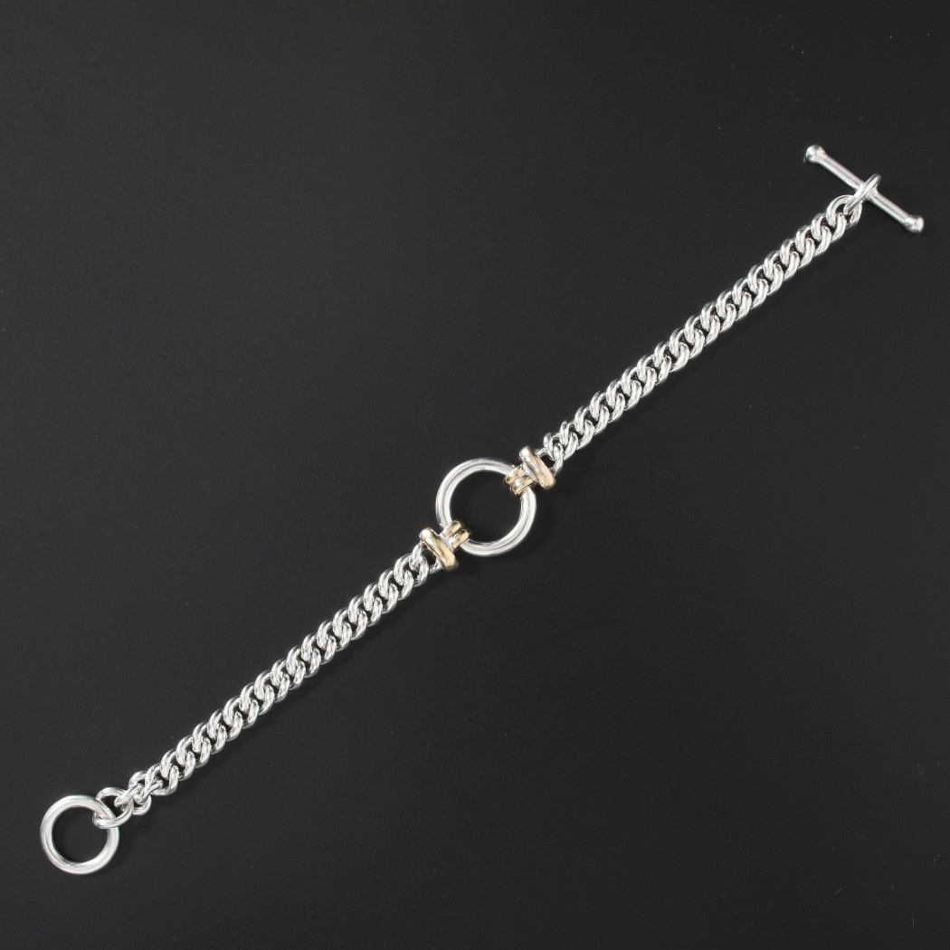 INTERIM インテリム タスコ シルバー ブラス サークル チェーン ブレスレット TAXCO SILVER and BRASS CIRCLE BRACELET シルバー
