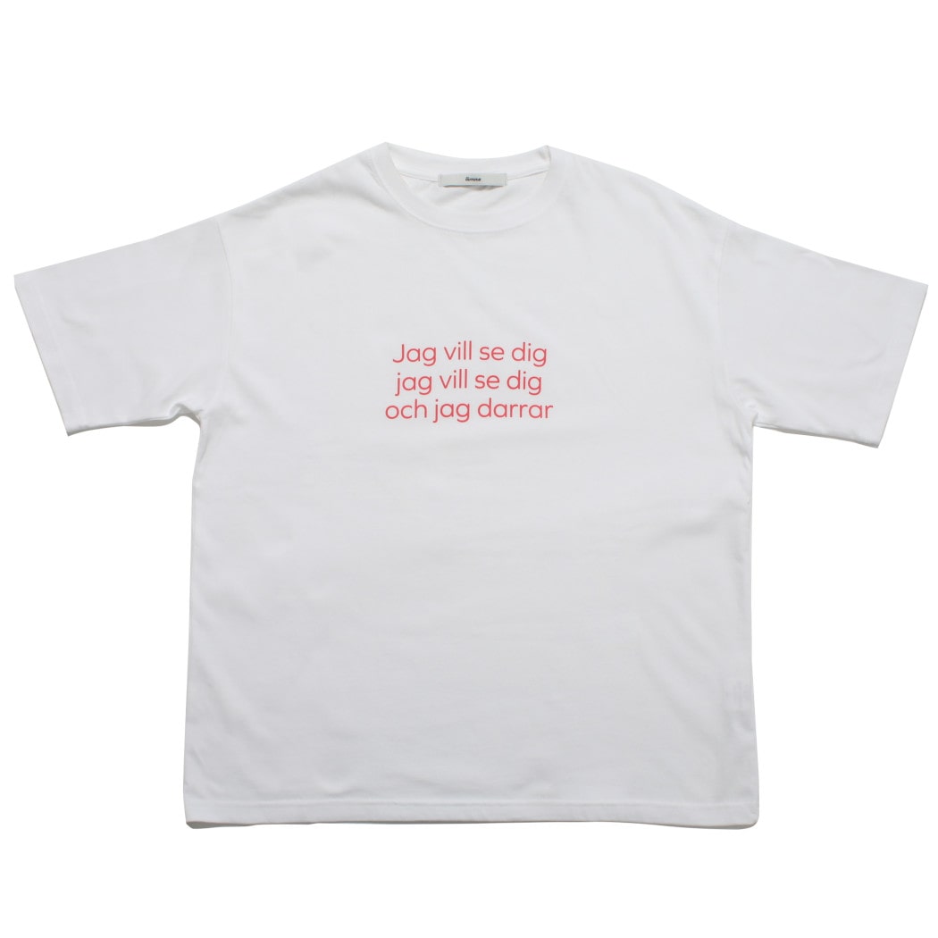 amne アンヌ タイポグラフィー Tシャツ ホワイト 