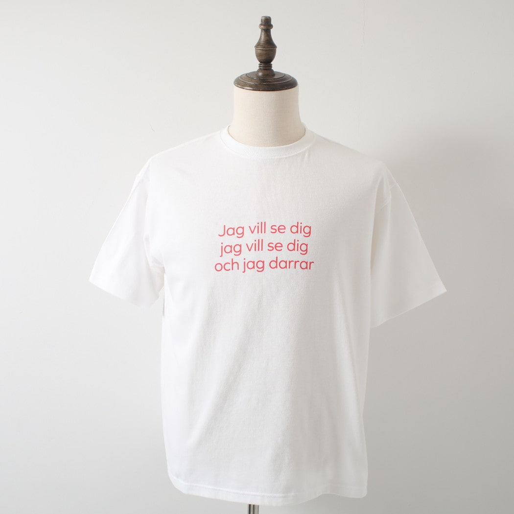 amne アンヌ タイポグラフィー Tシャツ ホワイト 