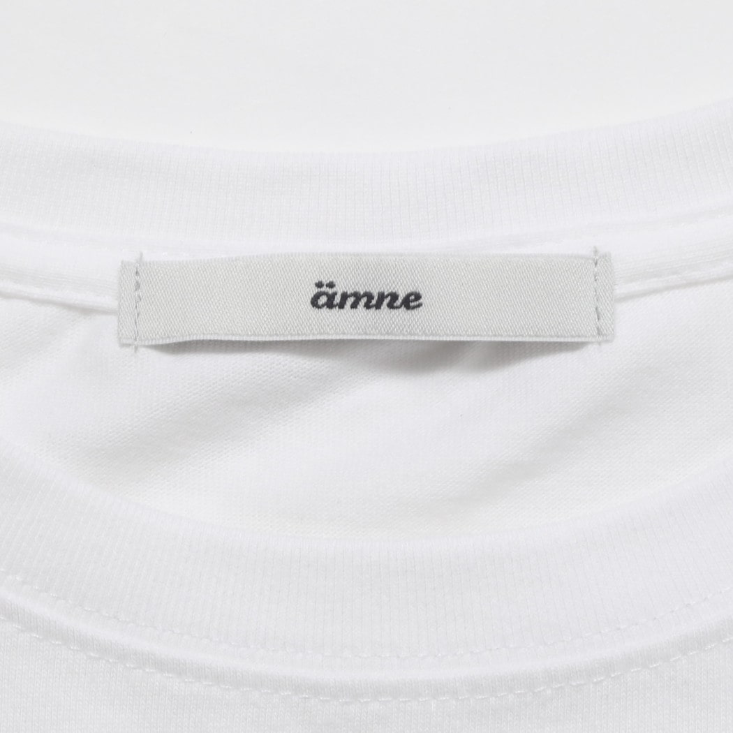 amne アンヌ タイポグラフィー Tシャツ ホワイト 