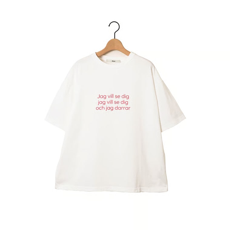 amne アンヌ タイポグラフィー Tシャツ ホワイト 