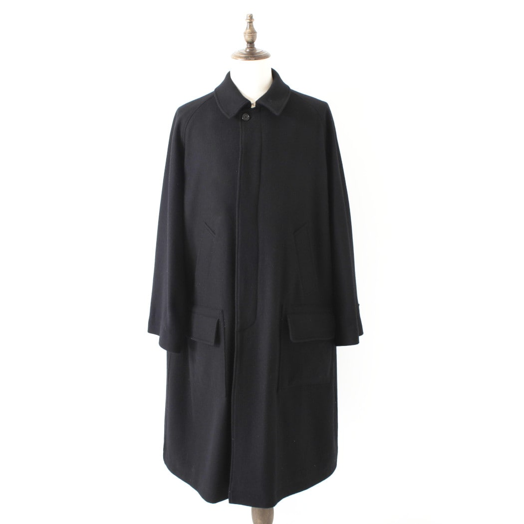 INTERIM インテリム ブラッシュド フェルテッド ウール トリコロール チェック ライニング デッドストック ハイパービッグ ハンティング オーバーコート