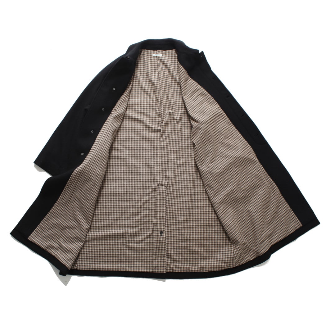 INTERIM インテリム ブラッシュド フェルテッド ウール トリコロール チェック ライニング デッドストック ハイパービッグ ハンティング オーバーコート