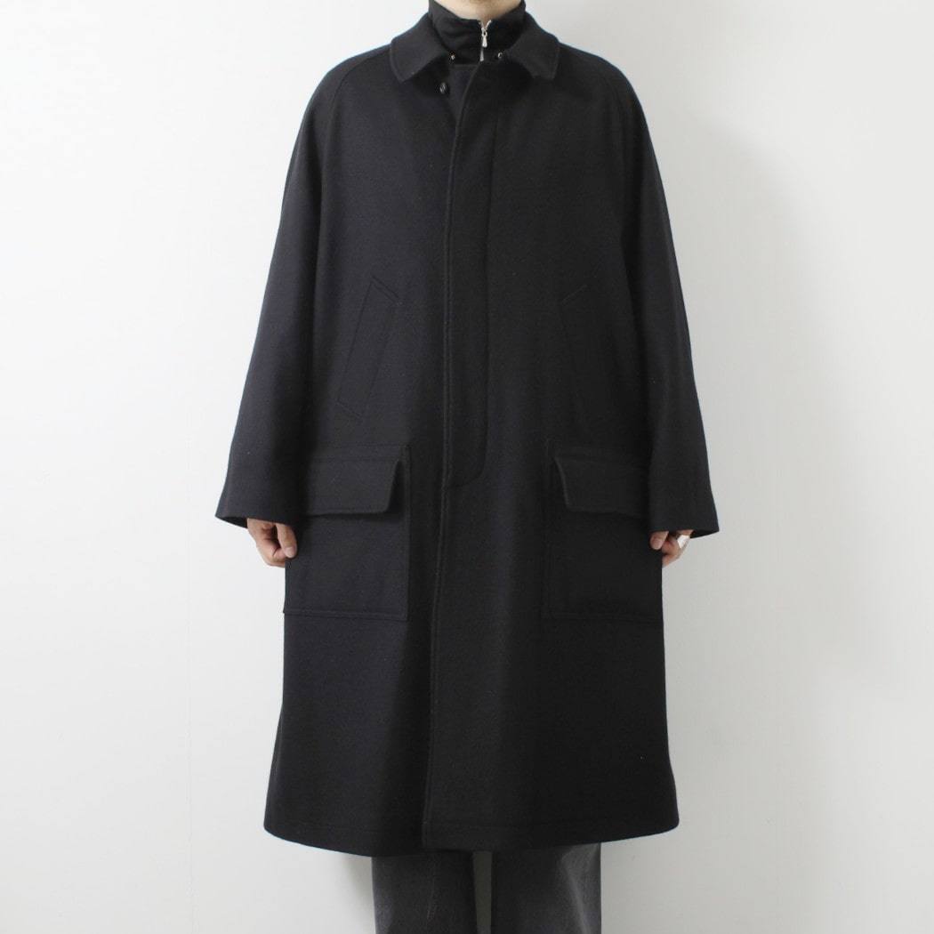 INTERIM インテリム ブラッシュド フェルテッド ウール トリコロール チェック ライニング デッドストック ハイパービッグ ハンティング オーバーコート