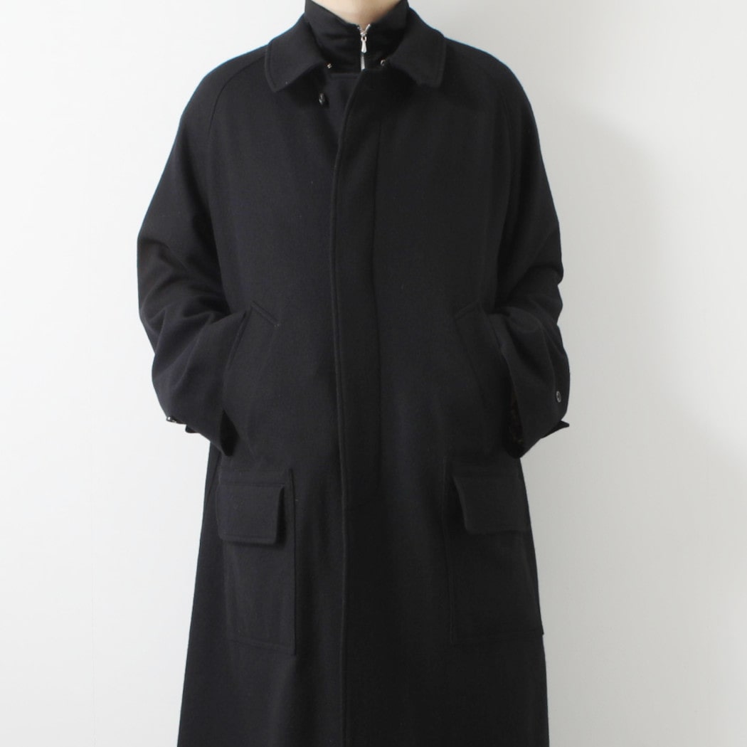 INTERIM インテリム ブラッシュド フェルテッド ウール トリコロール チェック ライニング デッドストック ハイパービッグ ハンティング オーバーコート