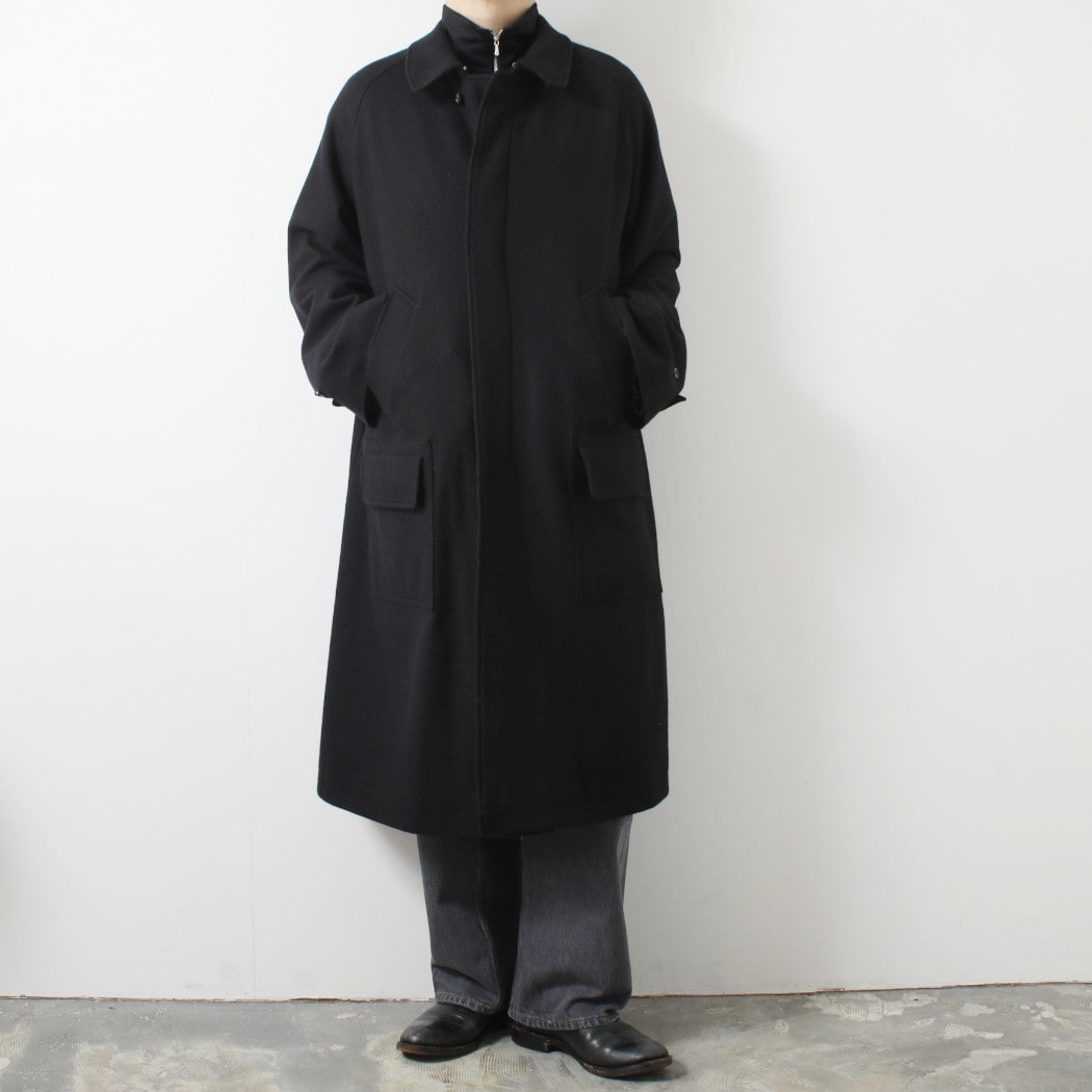 INTERIM インテリム ブラッシュド フェルテッド ウール トリコロール チェック ライニング デッドストック ハイパービッグ ハンティング オーバーコート