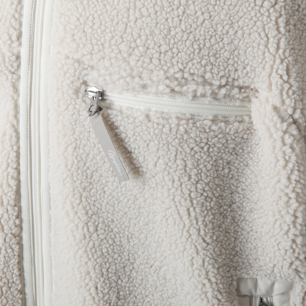 GYMPHLEX ジムフレックス ライトボアブルゾン オイスターホワイト GY-A0250 BOL_COZY LIGHT BOA BLOUSON OYSTER WHITE