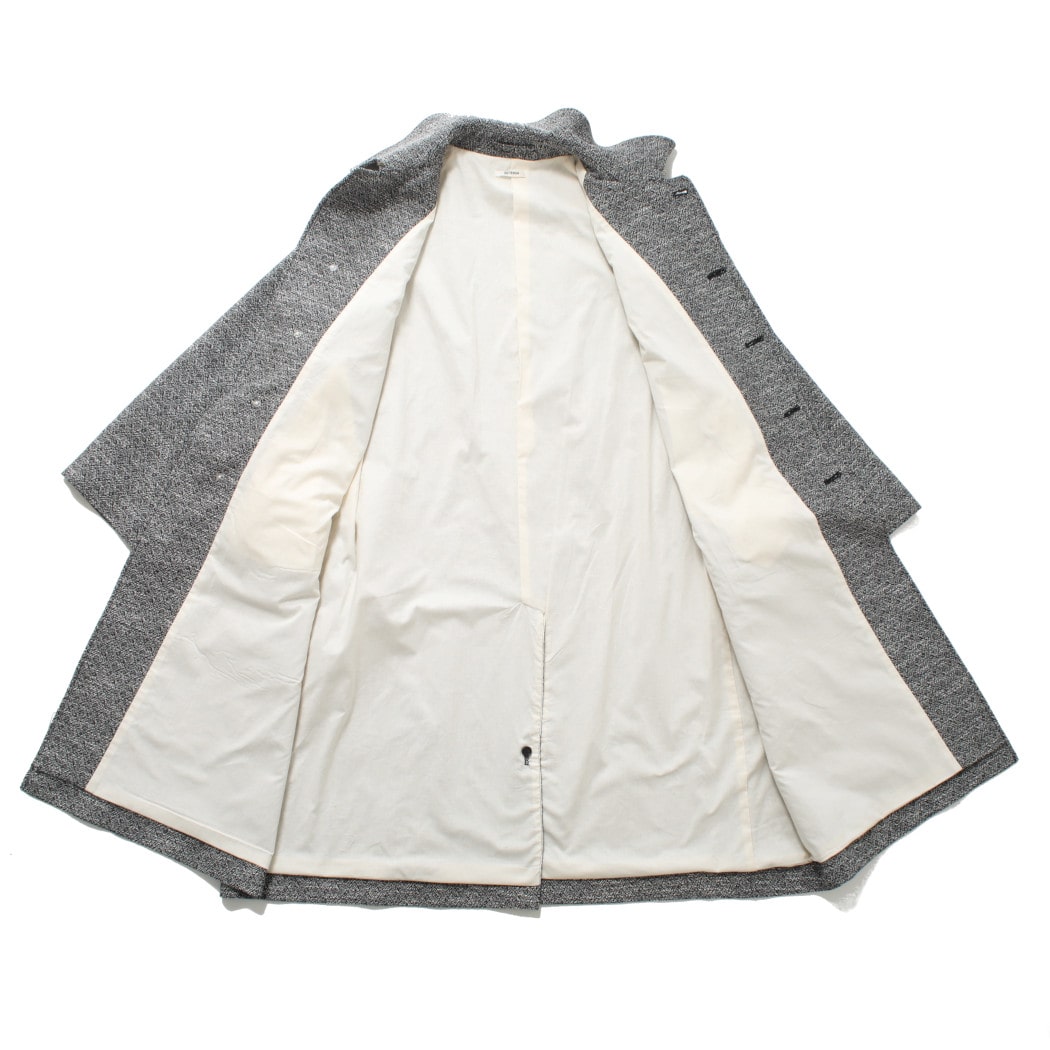 INTERIM インテリム ダブル サイデッド ジャカードツィード ハイパービッグ ハンティングコート ブラック