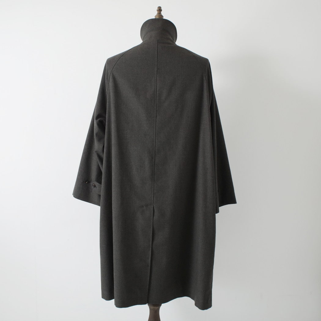 INTERIM インテリム ミリタリー ウールサージ ハイパービッグ ハンティング オーバーコート DUST GRAY