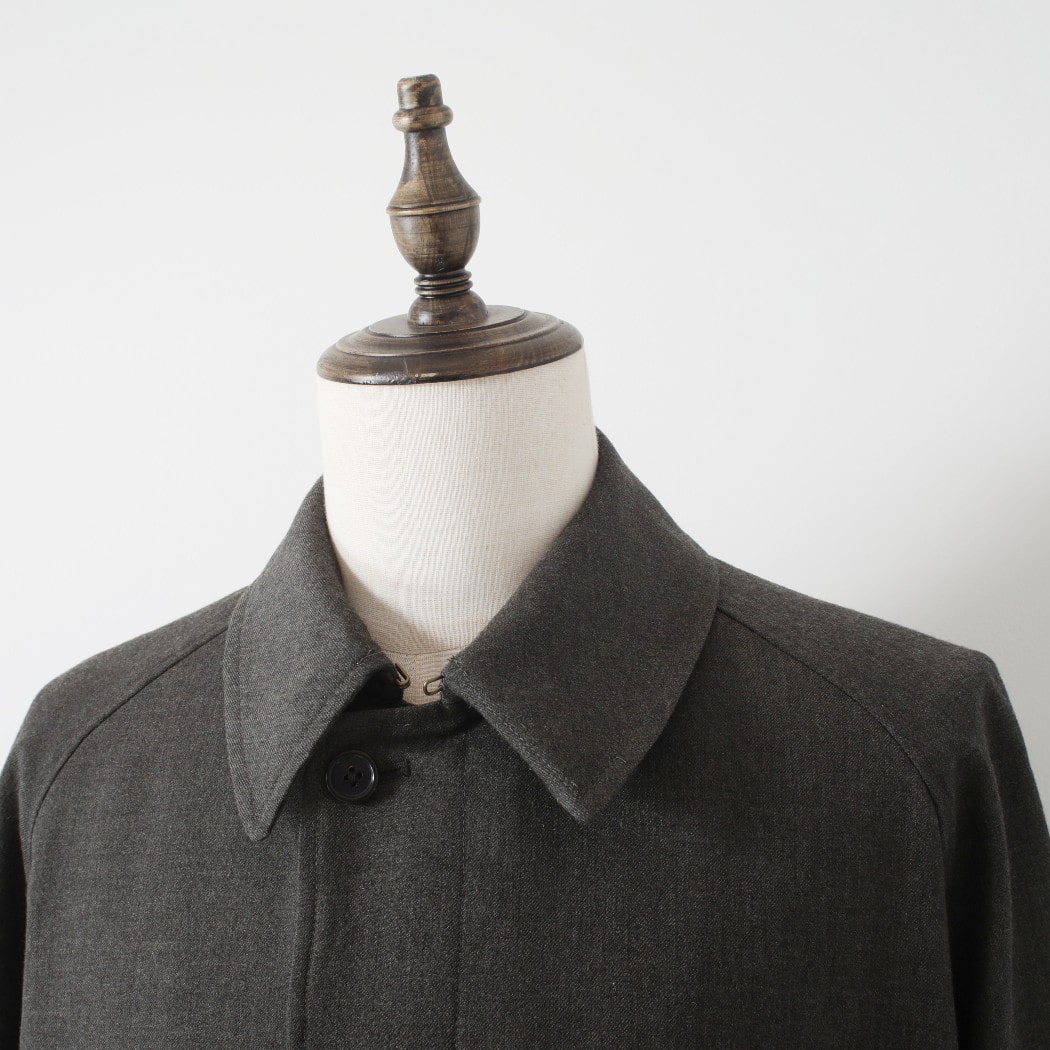 INTERIM インテリム ミリタリー ウールサージ ハイパービッグ ハンティング オーバーコート DUST GRAY