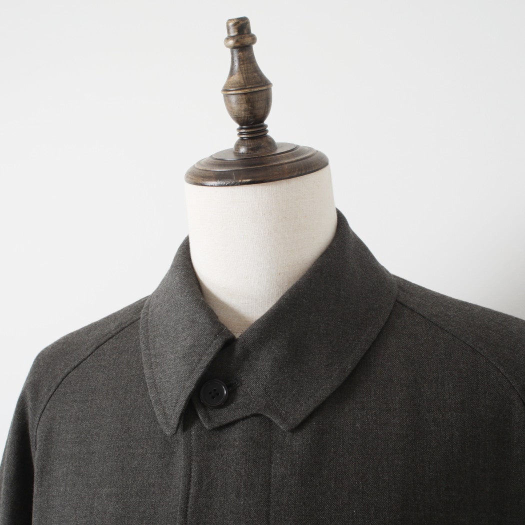 INTERIM インテリム ミリタリー ウールサージ ハイパービッグ ハンティング オーバーコート DUST GRAY