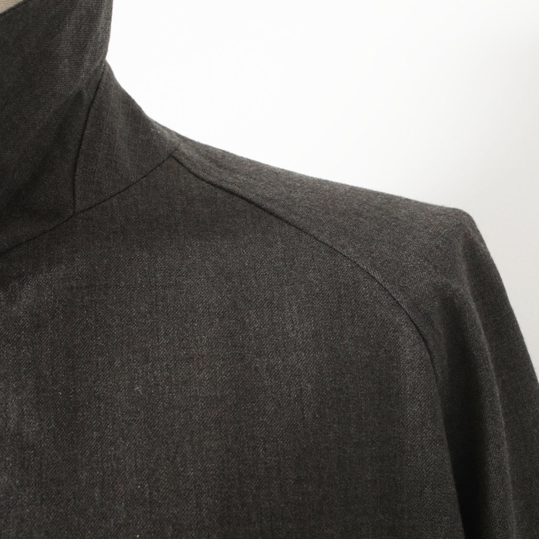 INTERIM インテリム ミリタリー ウールサージ ハイパービッグ ハンティング オーバーコート DUST GRAY