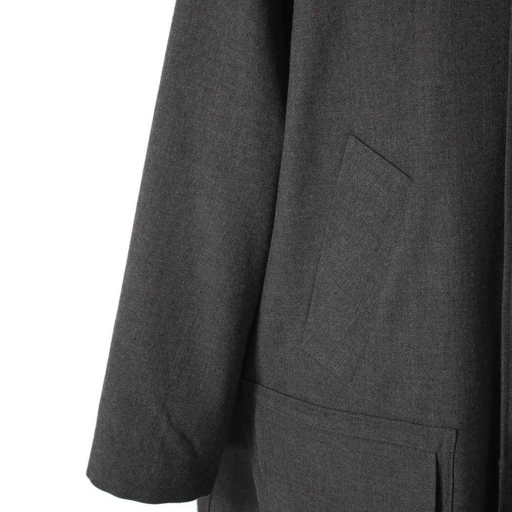 INTERIM インテリム ミリタリー ウールサージ ハイパービッグ ハンティング オーバーコート DUST GRAY