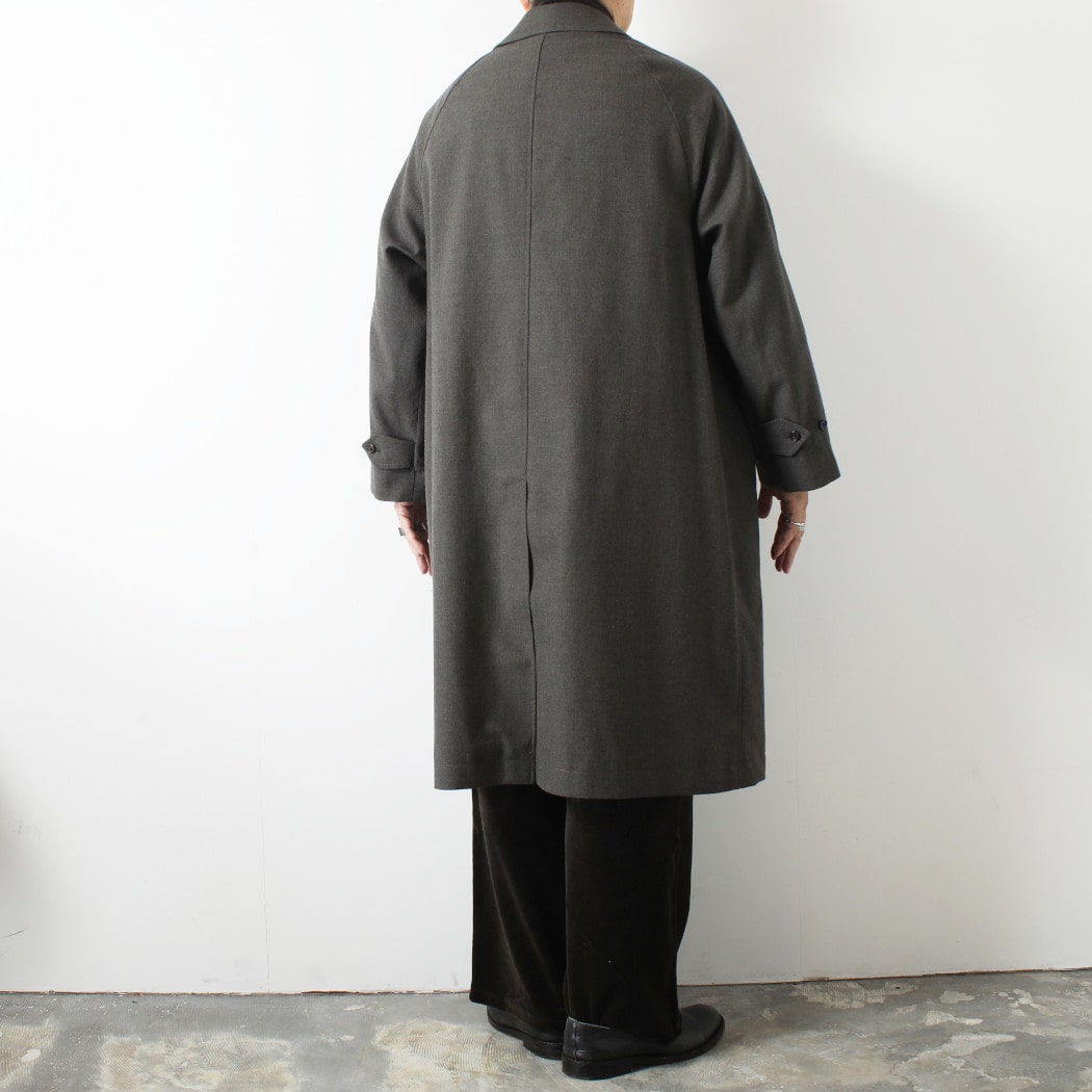 INTERIM インテリム ミリタリー ウールサージ ハイパービッグ ハンティング オーバーコート DUST GRAY