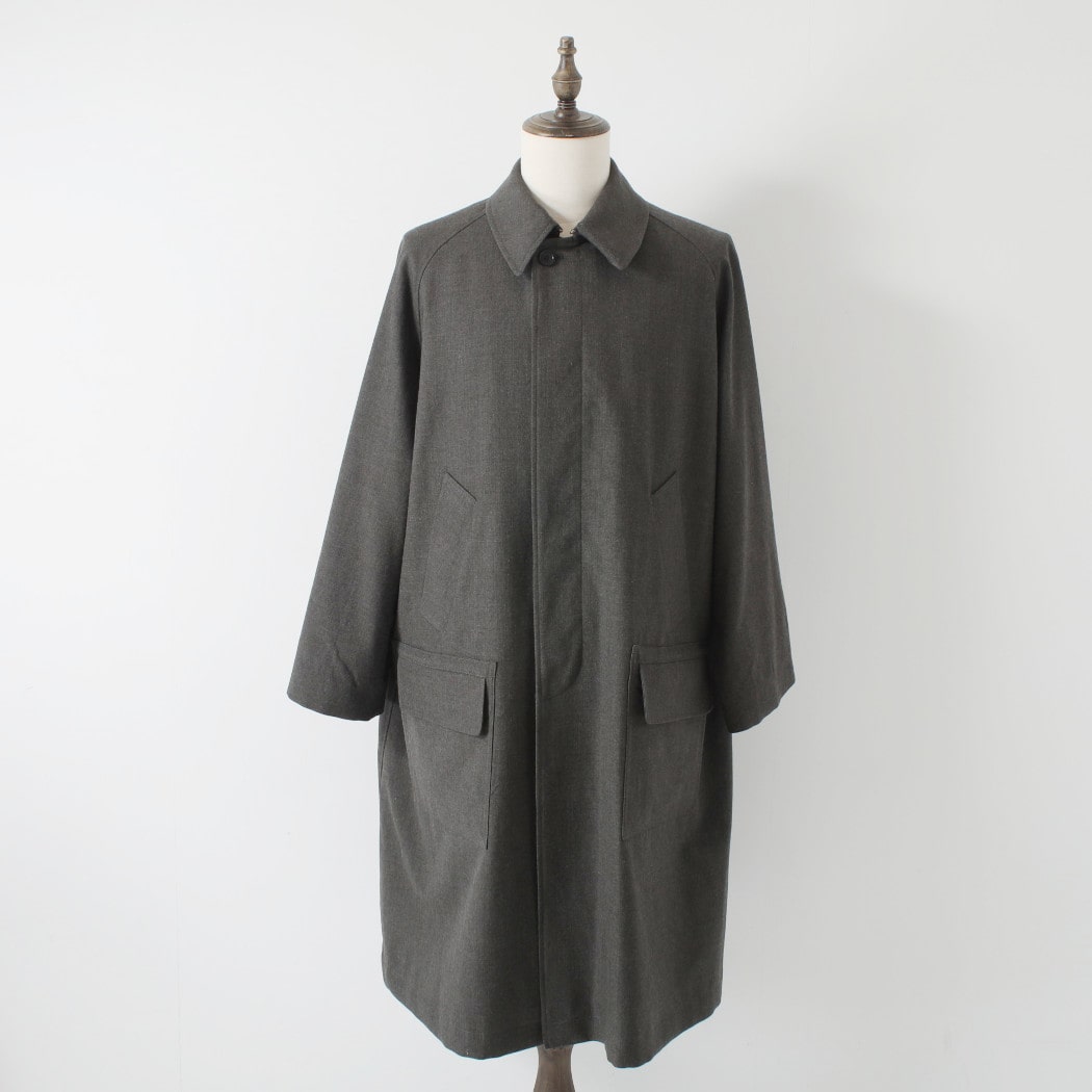 INTERIM インテリム ミリタリー ウールサージ ハイパービッグ ハンティング オーバーコート DUST GRAY