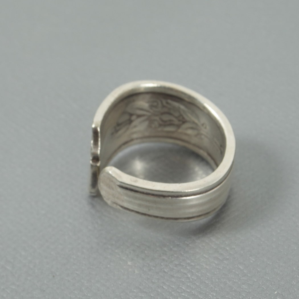 ケニアアーティスト アンティークスプーン スプーンリング6 真鍮製 シルバー 17号