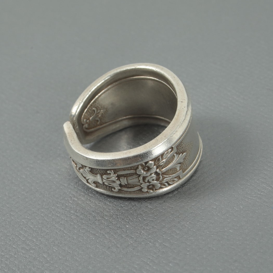 ケニアアーティスト アンティークスプーン スプーンリング5 真鍮製