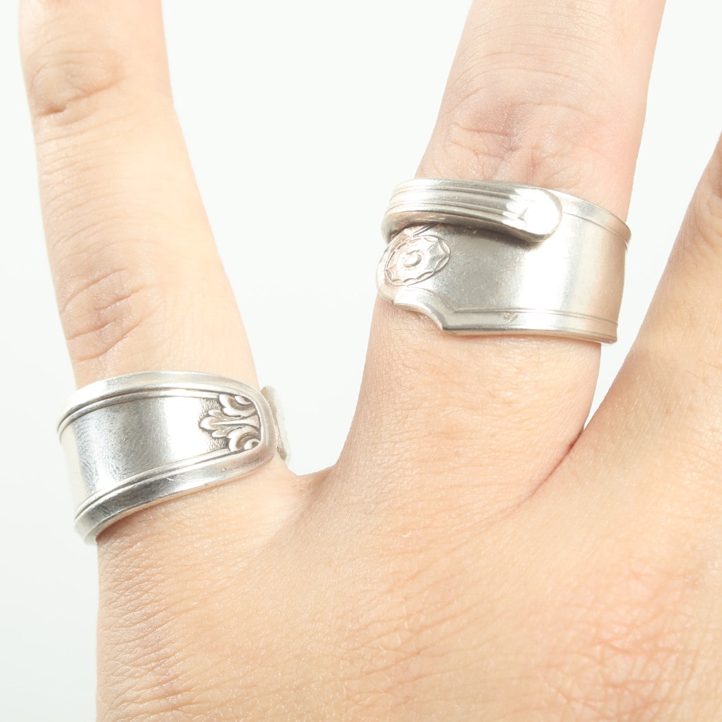 ケニアアーティスト アンティークスプーン スプーンリング5 真鍮製