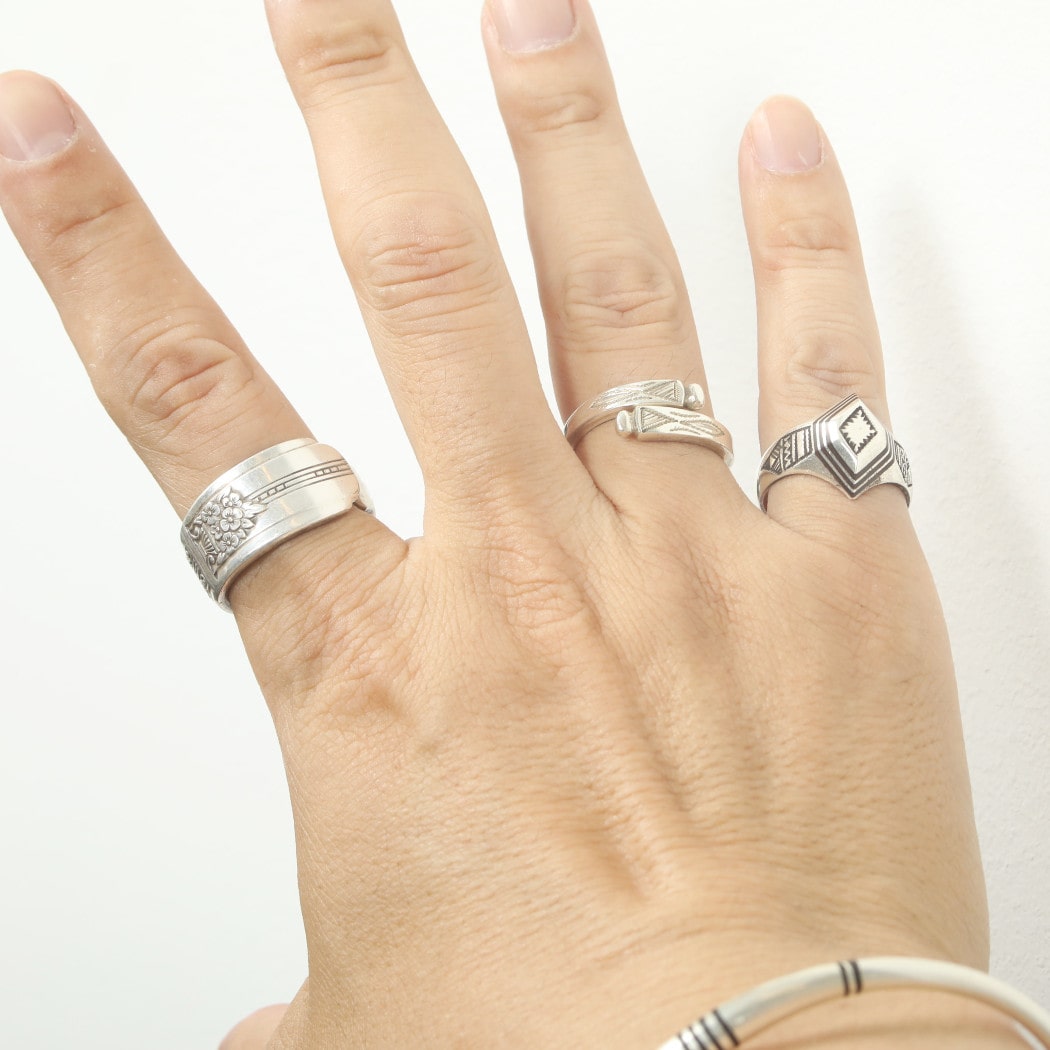 TOUAREG SILVER JEWELRY トゥアレグ シルバー ジュエリー POURE SILVER RING シルバーリング  重ね シルバー
