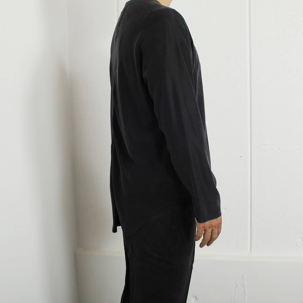 ATHA アタ サテンダボシャツ ユニセックス ブラック SATIN DABO SHIRTS