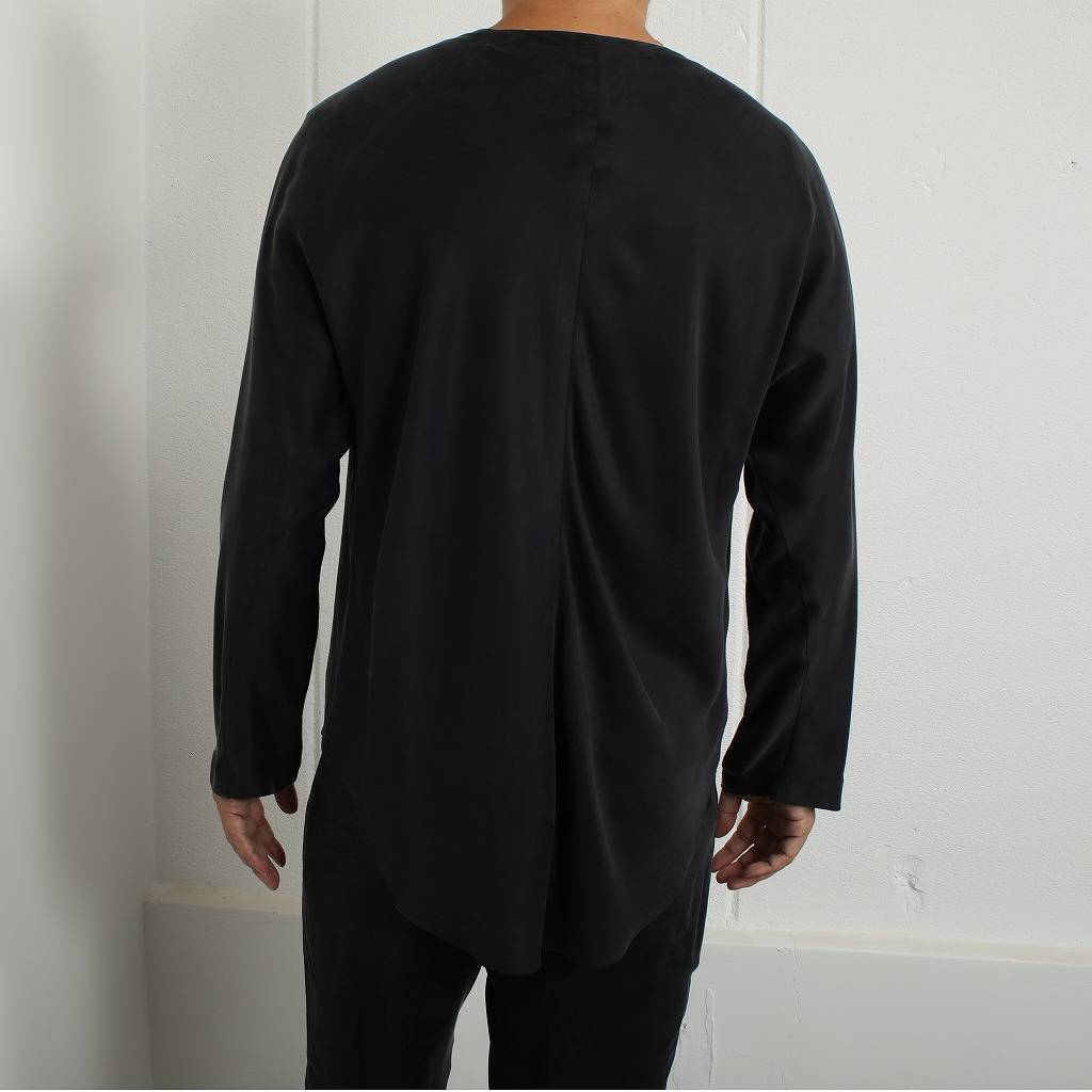 ATHA アタ サテンダボシャツ ユニセックス ブラック SATIN DABO SHIRTS