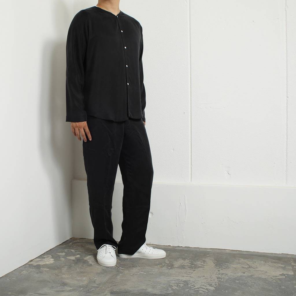 ATHA アタ サテンダボシャツ ユニセックス ブラック SATIN DABO SHIRTS