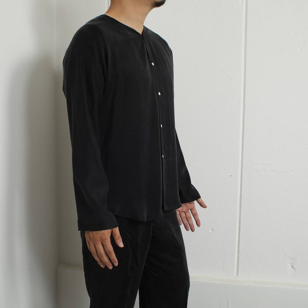 ATHA アタ サテンダボシャツ ユニセックス ブラック SATIN DABO SHIRTS