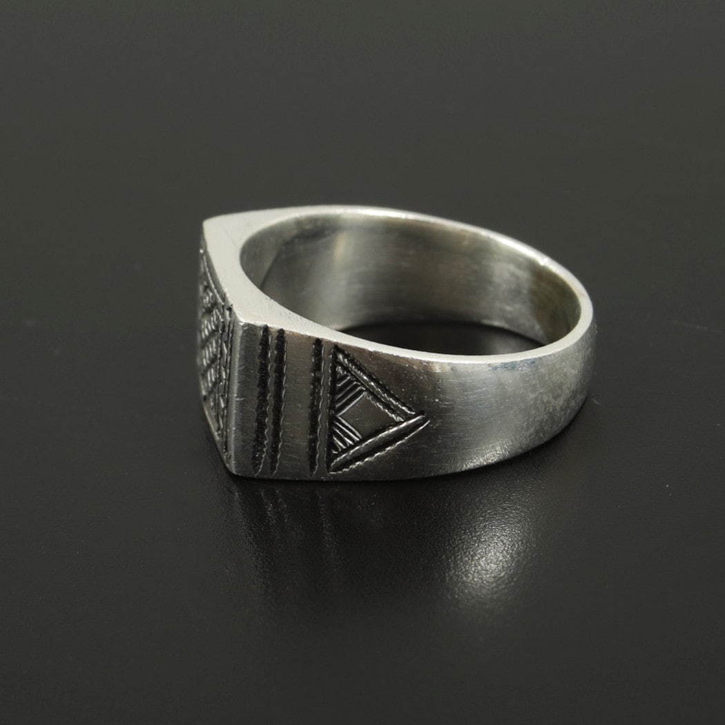 TOUAREG SILVER JEWELRY トゥアレグ シルバー ジュエリー POURE SILVER RING シルバーリング  スクエア―2 シルバー