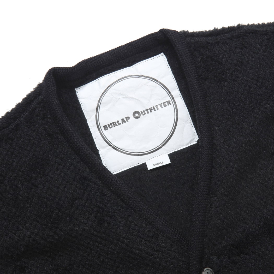 BURLAP OUTFITTER バーラップアウトフィッター ソリッド フリース カーディガン ブラック SOLID FLEECE CARDIGAN 30089 BLACK L