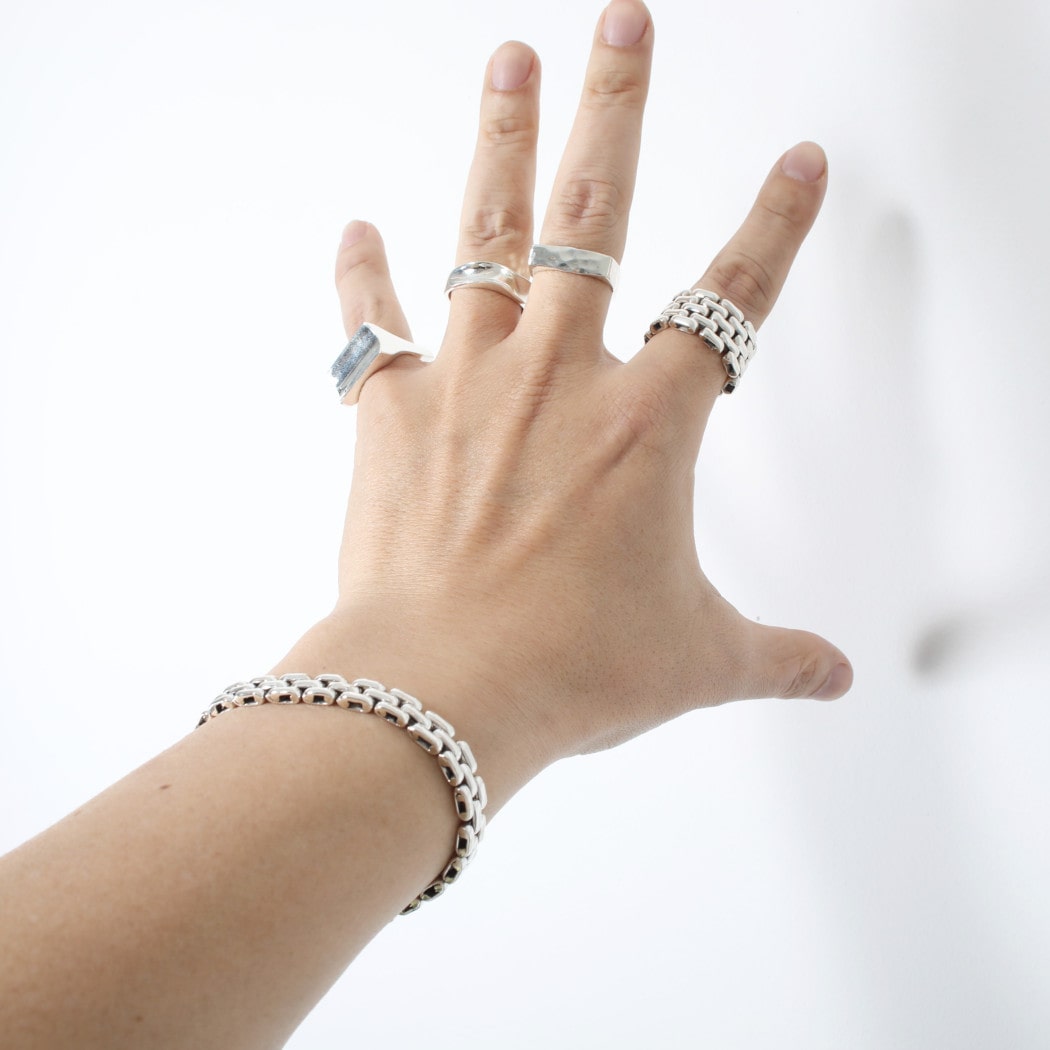INTERIM インテリム タスコシルバー フラット ディンプル リング TAXCO SILVER  FLAT DIMPLE RING シルバー