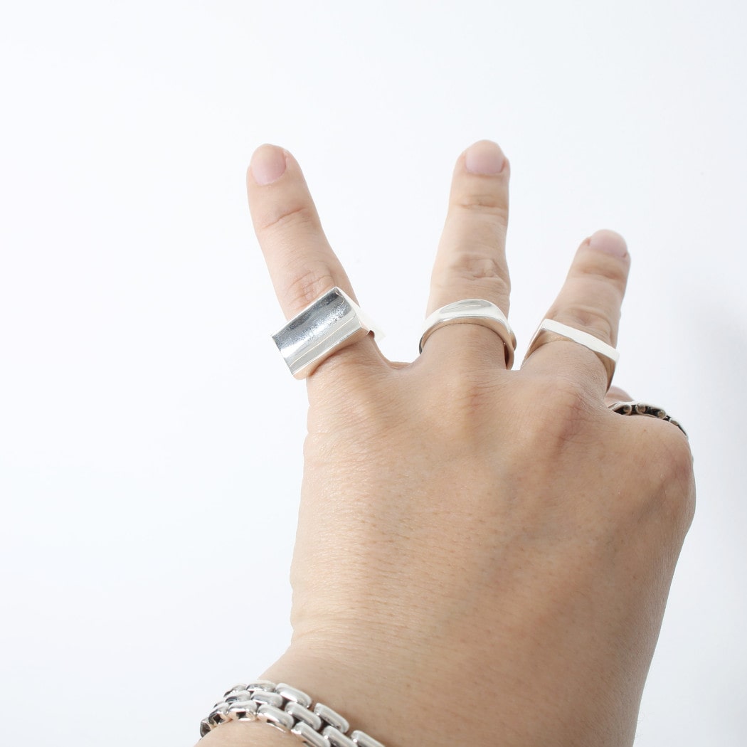 INTERIM インテリム タスコシルバー フラット ディンプル リング TAXCO SILVER  FLAT DIMPLE RING シルバー