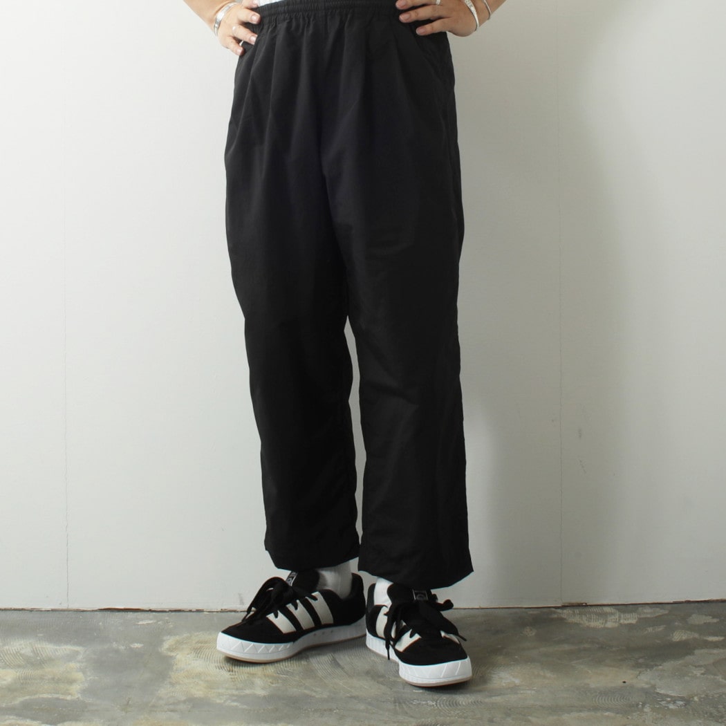 BURLAP OUTFITTER バーラップアウトフィッター サプレックスナイロン 九分丈 ワイドトラックパンツ ブラック TRACK PANT WIDE BLACK