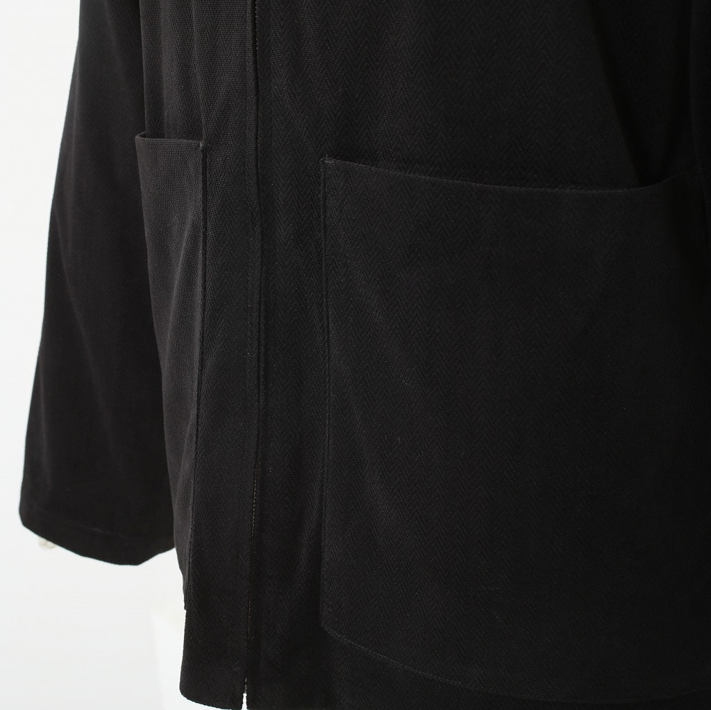 ATHA アタ ジップブルゾン ベロア ヘリンボーン ブラック VELOUR HERRINGBONE ZIP-UP BLOUSON BLACK