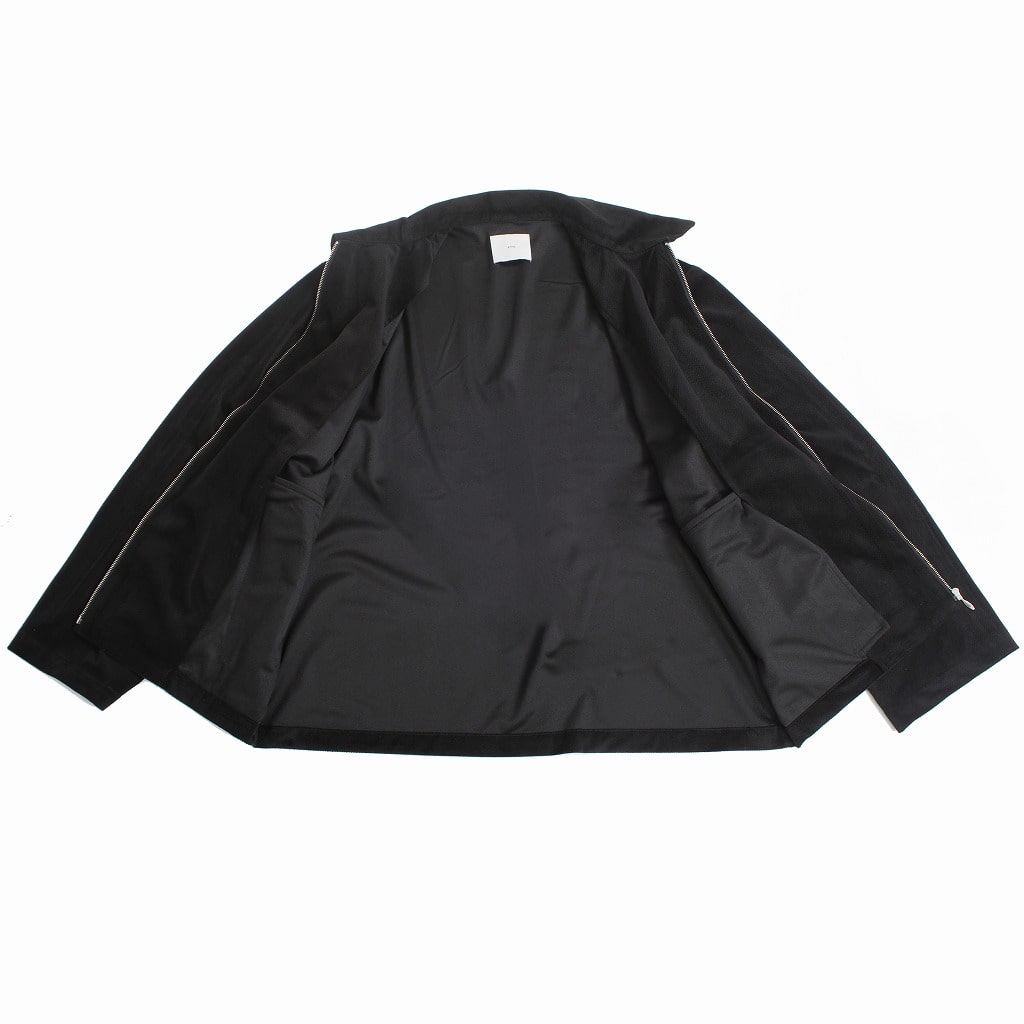 ATHA アタ ジップブルゾン ベロア ヘリンボーン ブラック VELOUR
