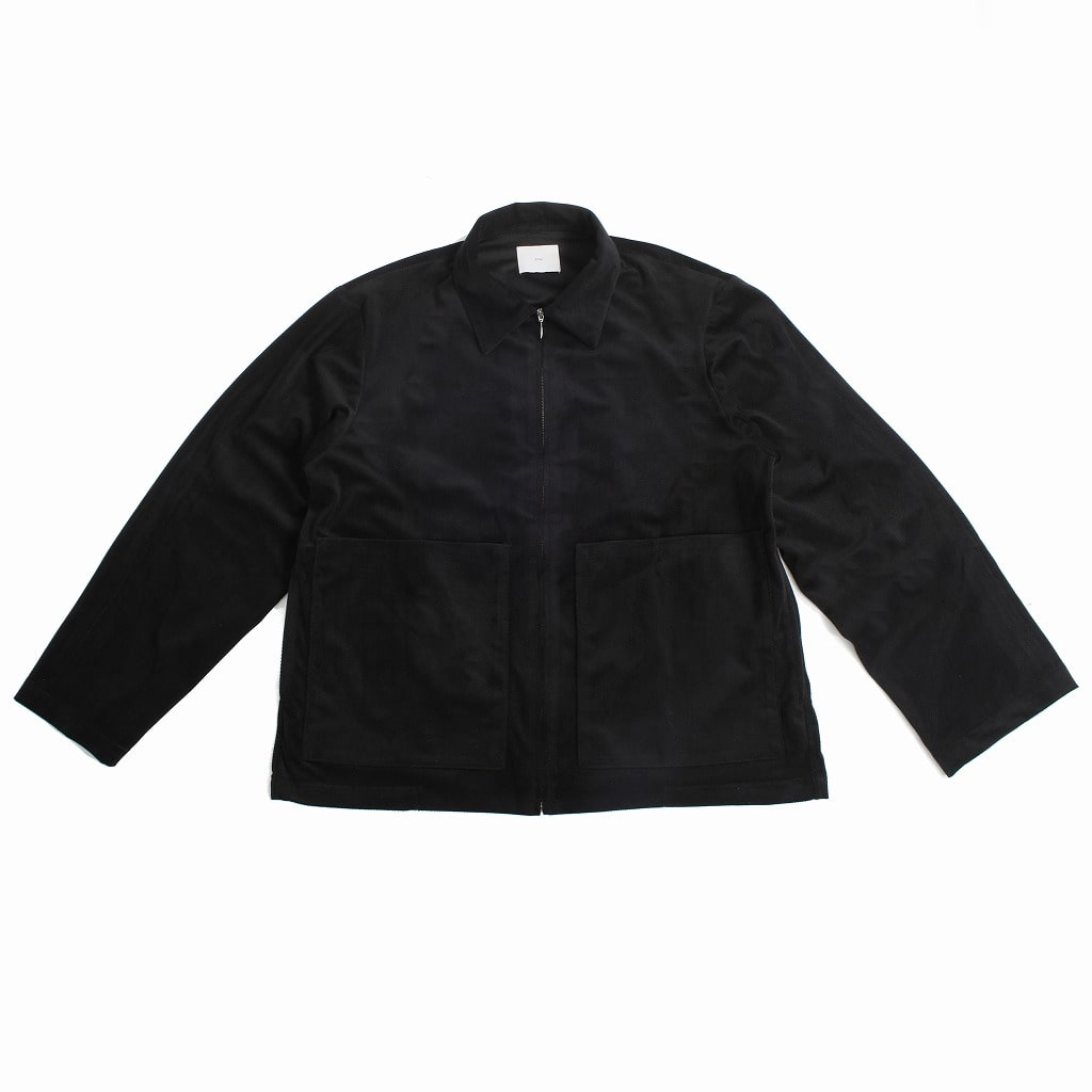 ATHA アタ ジップブルゾン ベロア ヘリンボーン ブラック VELOUR HERRINGBONE ZIP-UP BLOUSON BLACK