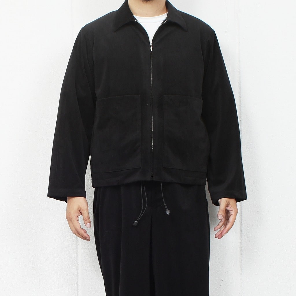 ATHA アタ ジップブルゾン ベロア ヘリンボーン ブラック VELOUR