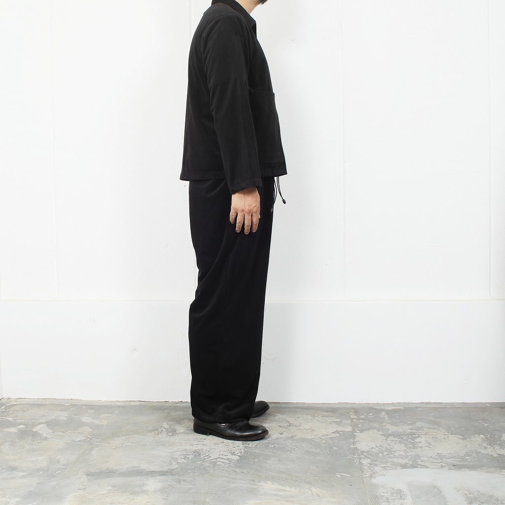 ATHA アタ ジップブルゾン ベロア ヘリンボーン ブラック VELOUR HERRINGBONE ZIP-UP BLOUSON BLACK
